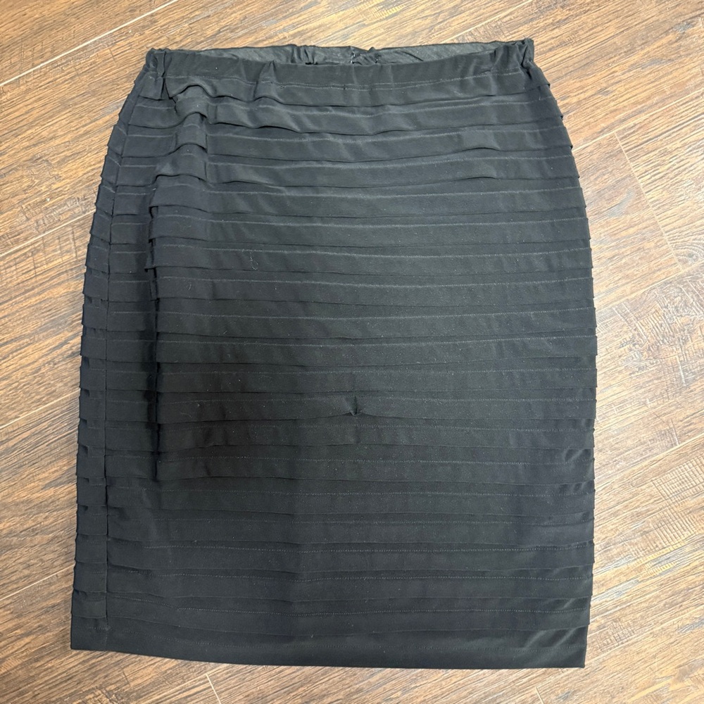 RAFAELLA BLACK PENCIL SKIRT LAYERED